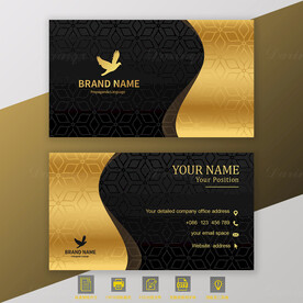 高端轻奢商务金箔名片模板