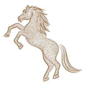 奔跑马手绘矢量