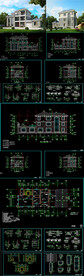 欧式小别墅CAD施工图 效果图