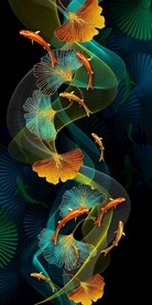 新式轻奢金银杏九鱼玄关