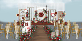 户外新中式婚礼效果图