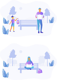 户外公园长椅办公休闲人物