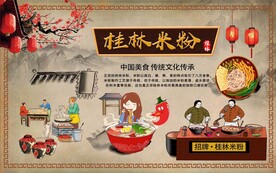 桂林米粉背景墙图片