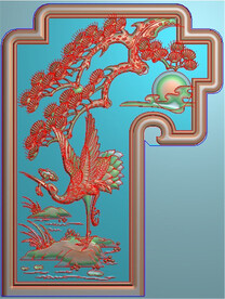 扶手前松鹤松树仙鹤