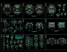 农村徽派马头墙住宅楼施工图 