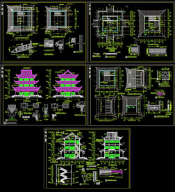 文昌阁古建筑施工图 