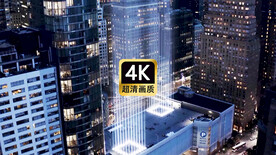 航拍现代城市群街道夜景