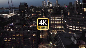 航拍现代城市群街道夜景