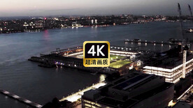 航拍现代城市群街道夜景