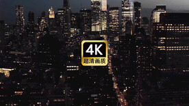 航拍现代城市群街道夜景