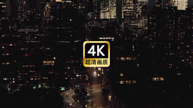 航拍现代城市群街道夜景