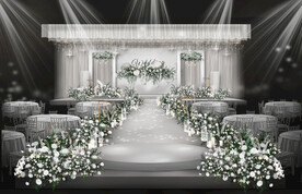 白绿小清新婚礼效果图