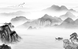 中式大气新款山水 文件分层 