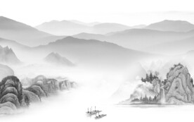 中国风高雅意境山水 文件分层 