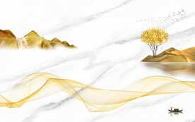 爵士白新山水背景墙 TIF分层