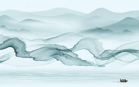 中式新山水背景墙 TIF分层