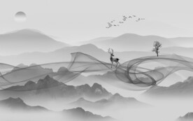 客厅高端新款山水 文件分层 