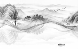 高档高端新款山水 文件分层 