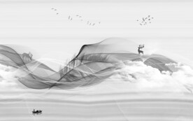 客厅 风景意境山水 文件分层 