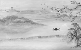 高端大气灰色山水 文件分层 