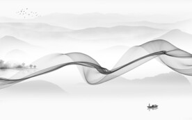 别墅大气中式山水 文件分层 