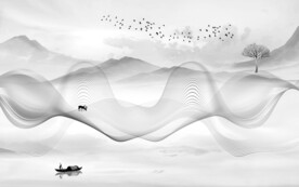 爆款大气中式山水 文件分层 