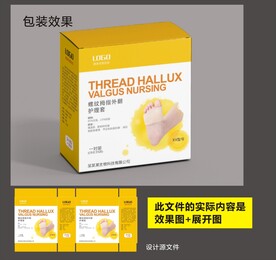 医疗护理包装效果图和展开图 
