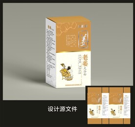 生姜浴足包装效果图和展开图