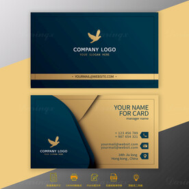 高端轻奢商务金箔名片模板