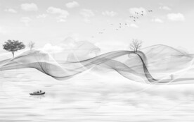 新款中式简约新画 山水分层画