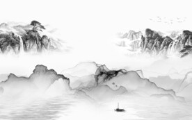 简约新山水高清画 文件分层画