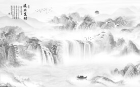 新品新简约山水画 文件分层画