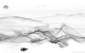 人气 新简约山水画 文件分层画