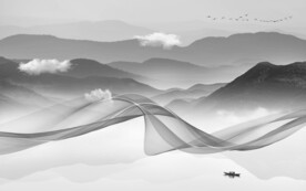 背景墙新爆款山水画 文件分层画