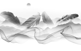 新中式新爆款山水画 文件分层画