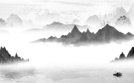 人气 新中式山水图 文件分层画