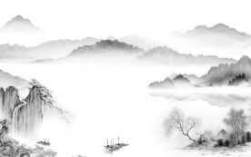 高端高清新山水画 文件分层画