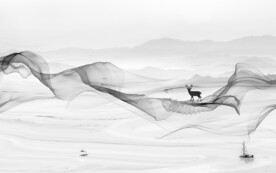 中国风高清新山水画 文件分层画