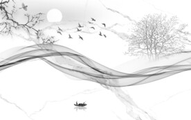 小船电视新背景墙 分层文件 