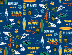 卡通 冲浪 菠萝 字母