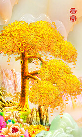 发财树 装饰画 晶瓷画