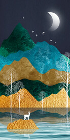 画芯 挂画 三联画 背景墙 水