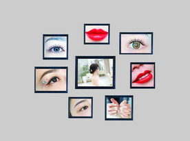 纹绣画框九宫格挂画