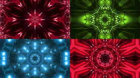 4组万花筒循环抽象艺术动画视频