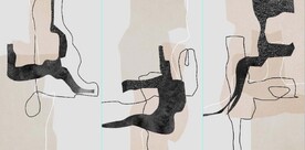 北欧风抽象几何水墨油画装饰画