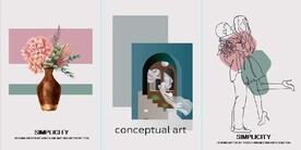 莫迪兰抽象建筑花瓶装饰无框画