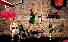 复古怀旧篮球比赛体育馆背景墙