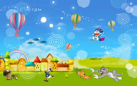 猫和老鼠卡通背景墙