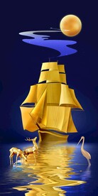 金帆麋鹿装饰画