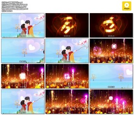 婚誓葫芦丝爱情戒指烟花视频背景